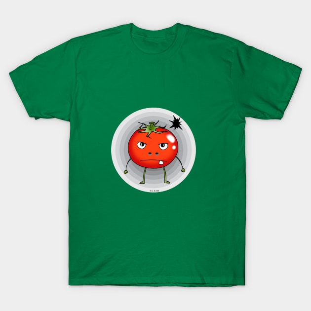 funny angry tomato T-Shirt by cartoonygifts